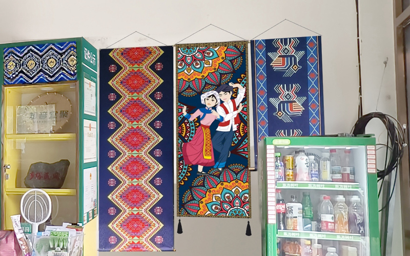 西兰卡普元素装点门店。