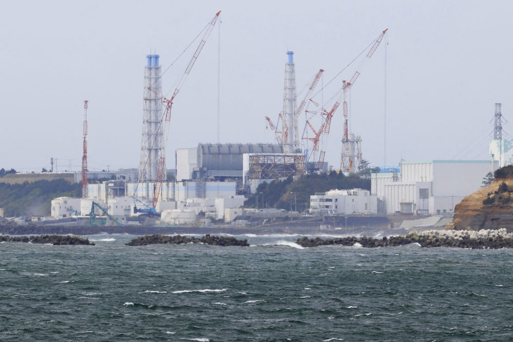 这是2021年4月13日拍摄的日本福岛第一核电站。新华社/共同社